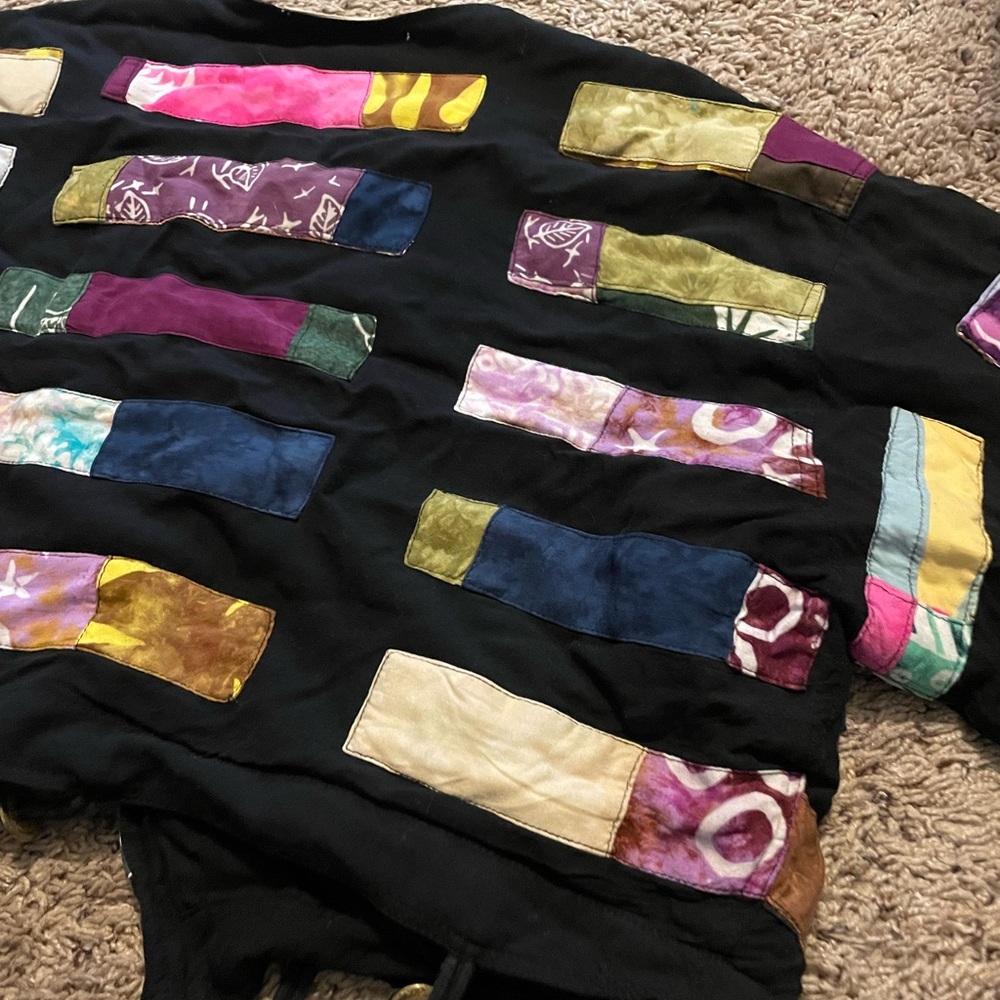 Colorful Patchwork Cropped Jacket - image 6